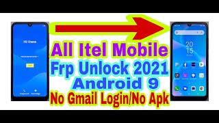 All Itel Mobile Android 9 Frp Bypass Without Pc 2021No Gmail  Bypass Google Account 100 Working [upl. by Amend]