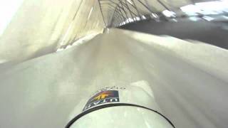 Bobsled Helmet Cam down the Bobsled Track  Utah Olympic Park [upl. by Serilda]