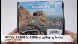 A8 55 inch OBD II Car HUD Head Up Display Review [upl. by Suzette]