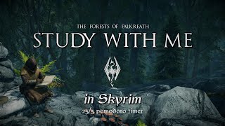 Study with Me in Skyrim  Forests of Falkreath  255 Pomodoro Timer 2hr 4K [upl. by Alahs415]