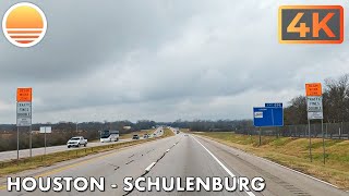 Houston Texas to Schulenburg Texas Drive with me on an overcast day [upl. by Rehttam]