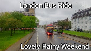 UK 🇬🇧 Saturday Morning Bus Ride in Rain  Rainy Weekend [upl. by Evangelina]