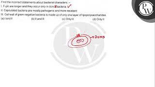 Find the incorrect statements about bacterial characters  I Fpi [upl. by Rosner]