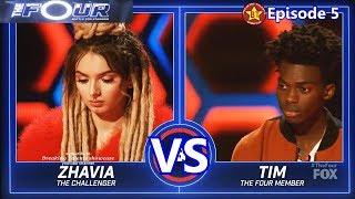 Zhavia vs Tim Johnson Jr performance with Results ampComments The Four S01E05 Ep 5 [upl. by Htims942]