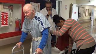 Physical Therapy Education Support elderly to walk with the walker [upl. by Fregger440]