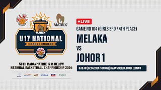 MABAU172024  G104 GIRLS 34 800AM  COURT 1  MELAKA VS JOHOR 1 [upl. by Euqinobe269]