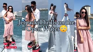 Jetpack Thrills on the Open Water😳Flyboard ride is fun mspkr2 [upl. by Lladnor]