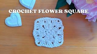 Crochet Vintage Flower Square Tutorial  How To Crochet Easy Granny Square For Beginners amp Pattern [upl. by Easton]