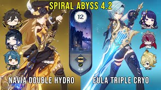 C0 Navia Double Hydro and C1 Eula Triple Cryo  Genshin Impact Abyss 42  Floor 12 9 Stars [upl. by Ayimat]