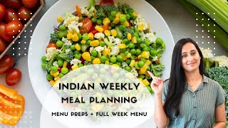 Indian Weekly Meal Planning  Full week Menu Ideas Preparations amp Recipes Vegetarian Meal Plan1 [upl. by Fredel]