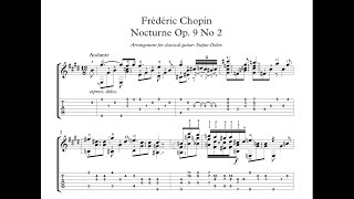 Frederic Chopin Nocturne Op 9 No 2 Arr for Guitar [upl. by Neelhtac]