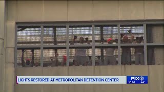 Power restored at Brooklyn detention center where inmates had been sitting in the cold [upl. by Nealey]