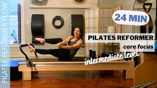 PILATES REFORMER Workout  24 Min  Core Focus  Intermediate Level [upl. by Lustig770]