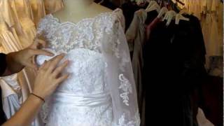 French Lace Wedding Dress with Sleeves [upl. by Anemolif]