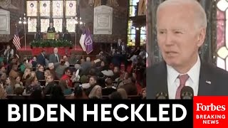 SHOCK MOMENT Bidens South Carolina Speech Abruptly Stops Due To ProPalestinian Hecklers [upl. by Assilev]