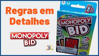 COMO JOGAR MONOPOLY BID  REGRAS COMPLETAS E DETALHADAS [upl. by Yrailih]