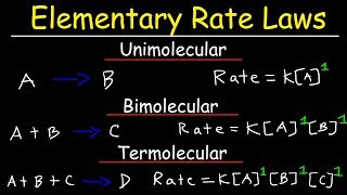 Elementary Rate Laws  Unimolecular Bimolecular and Termolecular Reactions  Chemical Kinetics [upl. by Latta]