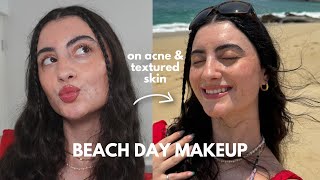 MAKEUP TO FEEL CONFIDENT AT THE BEACH WITH ACNETEXTURED SKIN  GRWM in Mexico [upl. by Lavina]