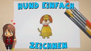 Hund einfach malen für Kinder  ab 6 Jahren  Malen mit Evi  deutsch [upl. by Silvan]