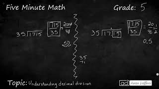 5th Grade Math Understanding Decimal Division [upl. by Marje]