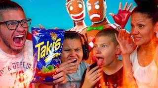 1 KILL  EXTREME FLAMING HOT TAKIS FOR 1 FAMILY MEMBER WITH NO WATER CHALLENGE FT JAYDEN FORTNITE [upl. by Neetsirhc]