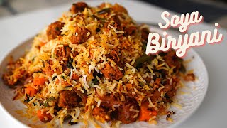 Veg Soya Biryani Recipe  Soybean Veg Dum Biryani in Cooker  Easy Veg Dum Biryani Recipe [upl. by Rumilly]