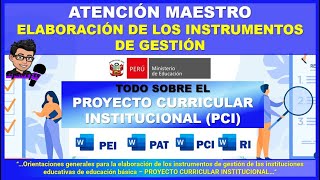 🔴👉ATENCIÓN MAESTRO 👉👉 ELABORACIÓN DE LOS INSTRUMENTOS DE GESTIÓN [upl. by Noteek]