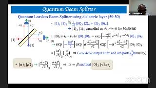 Minicourse on Quantum Optics by CAMOST  Day 4 Quantum Beam Splitter [upl. by Luann]