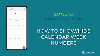 How to ShowHide Calendar Week numbers  Samsung Calendar Android 11  One UI 3 [upl. by Claudy]