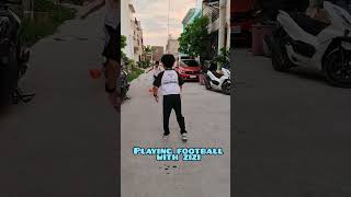 KYRIE ENJOY PLAYING FOOTBALL WITH HIS FRIEND ZIZI AFTER SCHOOL shorts kyrie football playtime [upl. by Natsirk]