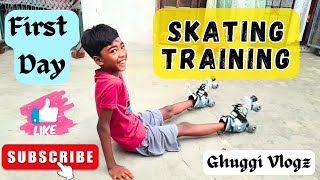 Skating Training  First day training  Ghuggi Vlogz  ye kya howa  Training k waqt Gir gaya [upl. by Yesdnik]