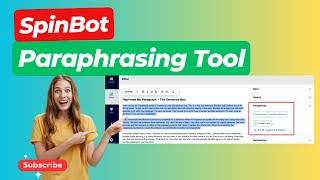 How to use SpinBot Paraphrasing Tool  SpinBot Paraphrasing Tool [upl. by Eneirda]