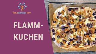 Feines Flammkuchen Rezept einfach und schnell  Mit Birnen Trauben und KaramellSchokolade [upl. by Colson200]