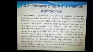 Cours dentepreneuriat  séance 9 obstacles à lentrepreneuriat féminin [upl. by Atiral315]