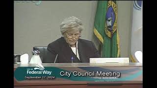 09172024 Federal Way City Council  Regular Meeting [upl. by Assillem207]