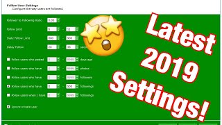 FollowLiker Instagram Latest 2019 Settings  Best Settings To Gain Instagram Followers [upl. by Merrow]