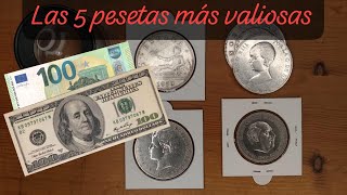 Las 5 monedas de 5 Pesetas más valiosas  España [upl. by Lilak18]