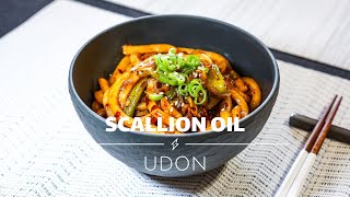 Scallion Oil Udon Noodles  Stirfry Spring Onions Noodles  SUPER Easy Quick Tasty Delicious Recipe [upl. by Noeruat]