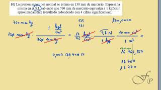 Convertir la presión sanguínea de mmHg a Pascal ej 10 [upl. by Anirtac752]