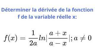 Dérivée dune fonction comportant ln et valeur absolue [upl. by Ahsratan987]