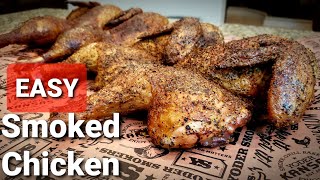 Texas Smoked Chicken Recipe  Crispy Skin Smoked Chicken Easy [upl. by Dave]