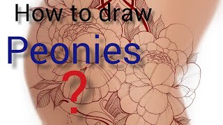 🔥 How to draw peonies [upl. by Leumek]