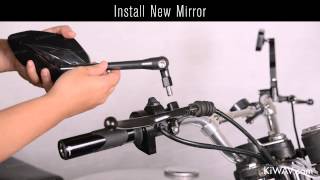 How to install mirrors on a motorcycle  aftermarket mirrors with thread adapters [upl. by Cerveny]