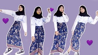 CARA MENGGUNAKAN KAIN JARIK ATAU BATIK LILIT MENJADI ROKBY ANNISA FITRIANI [upl. by Irehs]