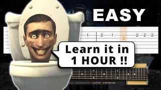 Skibidi Toilet MEME SONG  EASY Guitar tutorial TAB [upl. by Berta]