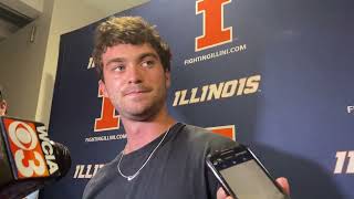 Training camp Illini QB Luke Altmyer [upl. by Akerahs]