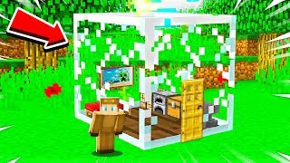 HOW TO BUILD A MINECRAFT HOUSE INSIDE A GLASS BLOCK [upl. by Yruy]