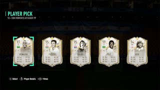 REPEATABLE 93 ICON MOMENTS ATTACKER PLAYER PICKS amp 95 ICON MOMENTS PACKS FIFA21 ULTIMATE TEAM [upl. by Odracer]