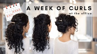 A WEEK OF CURLS FOR THE OFFICE  WOMENS HAIRSTYLES  EASY CURLY HAIRSTYLES  THE CURL STORY [upl. by Ladew]