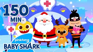 🎄Christmas Friends Visit Baby Shark Dentist  Compilation  Hospital Play  Baby Shark Official [upl. by Rockie]